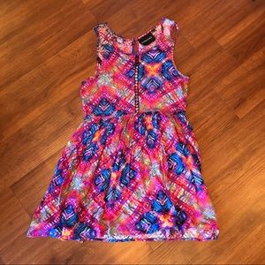 Multicolored Print Mink Pink Dress